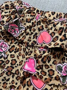 365 Kids By Garanimals Skort Girls 8 Brown Pink Leopard Heart Rose Ruffle Tiered